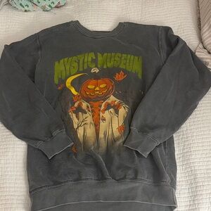 Mystic Museum Black Graphic Crewneck Sweatshirt